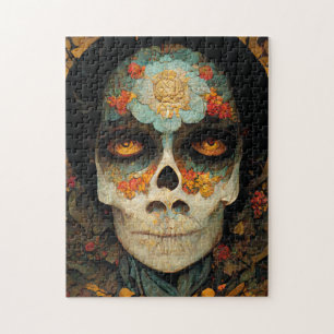 Dag van de dode 1 Fantastische schedel Legpuzzel