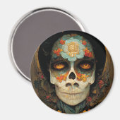 Dag van de dode 1 Fantastische schedel Magneet (Voorkant / Achterkant)