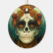 Dag van de dode 2 Fantastische schedel Keramisch Ornament (Links)