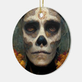 Dag van de dode 3 Fantastische schedel Keramisch Ornament (Links)