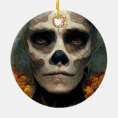 Dag van de dode 3 Fantastische schedel Keramisch Ornament (Achterkant)