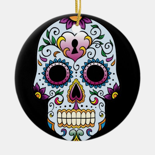 Dag van de Dode Blauwe Ornament van de Suiker (Voorkant)