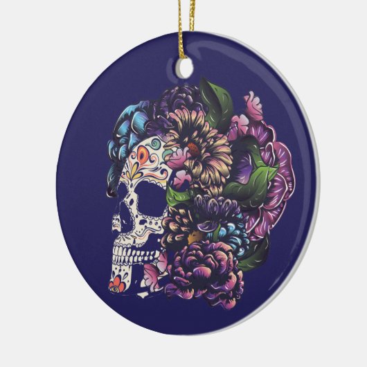 Dag van de dode bloem keramisch ornament (Links)