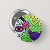 Dag van de dode "Catrina" Button (Voorkant /achterkant)