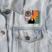 Dag van de dode catrina knop vierkante button 5,1 cm (In situ)