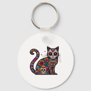 Dag van de Dode Cinco de Mayo Kat Suikerschedel Di Sleutelhanger