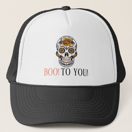 Dag van de dode dia de los Muertos schedel Trucker Pet (Voorkant)