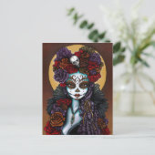 Dag van de dode dia de Muertos Sugar Skull Dalia Briefkaart (Staand voorkant)