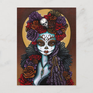 Dag van de dode dia de Muertos Sugar Skull Dalia Briefkaart