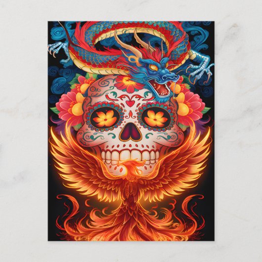 Dag van de Dode Draak en Phoenix Briefkaart (Voorkant)