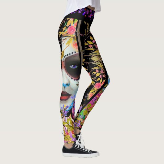 Dag van de dode Floral Leggings (Rechts)