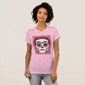 Dag van de Dode Frida Kahlo Sugar Skull T-Shirt (Voorkant volledig)