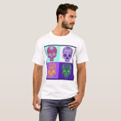Dag van de dode funky schedels t-shirt (Voorkant volledig)