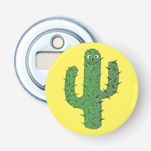 Dag van de Dode Gelukkige Cactus Button Flesopener (Voorkant)