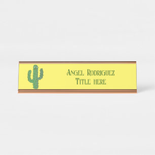 Dag van de Dode Gelukkige Cactus Custom Bureau Naambordje