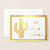 Dag van de Dode Gelukkige Cactus Custom Folie Kaarten (Voorkant met envelop)