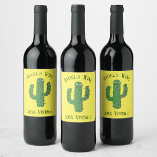 Dag van de Dode Gelukkige Cactus Custom Wijn Etiket