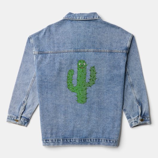 Dag van de Dode Gelukkige Cactus Denim Jacket (Achterkant)