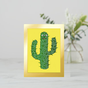 Dag van de Dode Gelukkige Cactus Folie Feestdagen Briefkaart