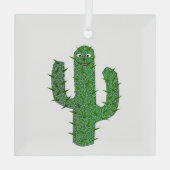 Dag van de Dode Gelukkige Cactus Glas Ornament (Achterkant)