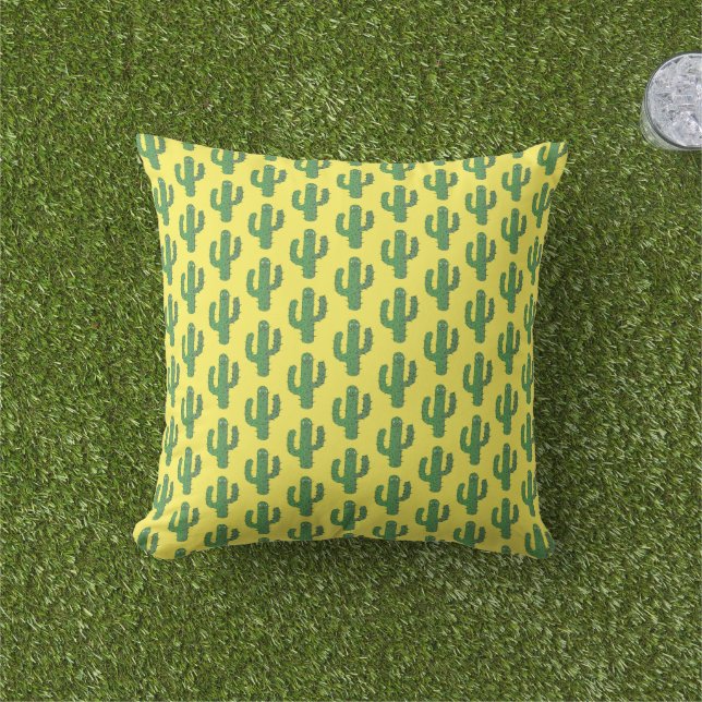 Dag van de Dode Gelukkige Cactus Patterned Buitenkussen (Gras)