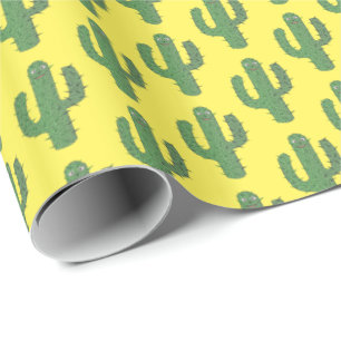 Dag van de Dode Gelukkige Cactus Patterned Cadeaupapier