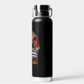 Dag van de Dode,  geverfde Macabre schedel Waterfles (Achterkant)