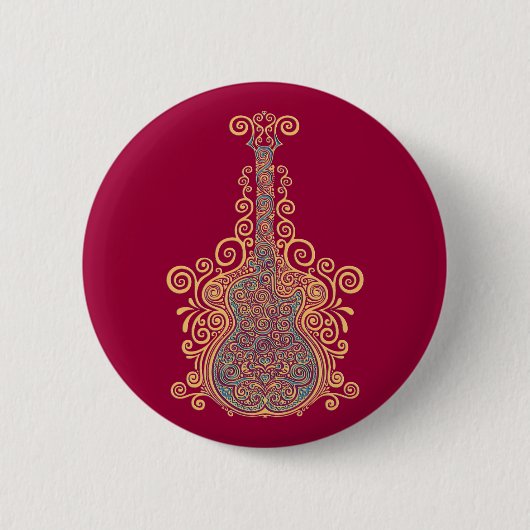 Dag van de dode gitaar ronde button 5,7 cm (Voorkant)