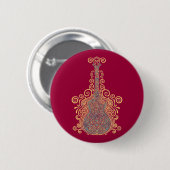 Dag van de dode gitaar ronde button 5,7 cm (Voorkant /achterkant)