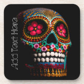 Dag van de dode halloween Cute Painted Skull Bier Onderzetter (Voorkant)