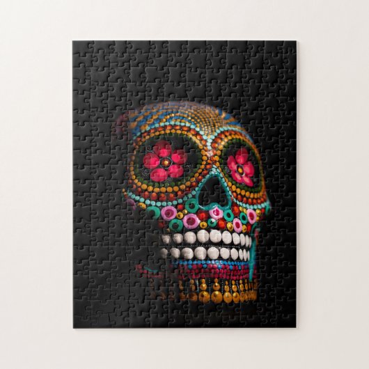 Dag van de dode halloween Cute Painted Skull Legpuzzel (Verticaal)