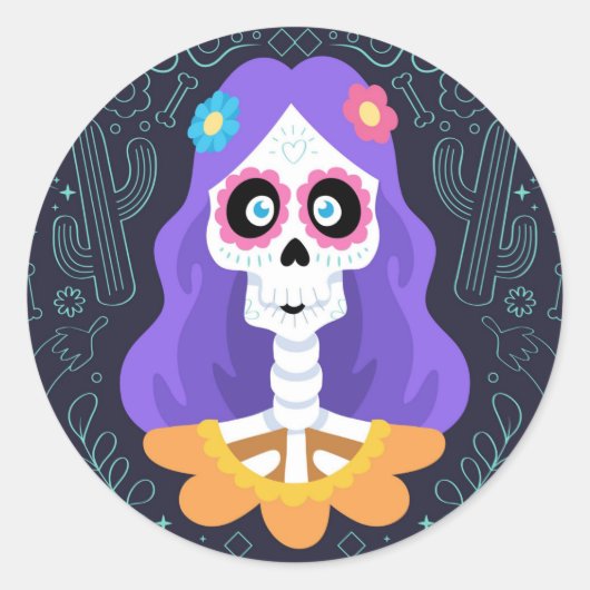 Dag van de dode halloween Sticker (Voorkant)