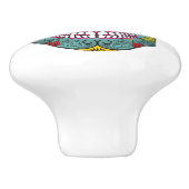 Dag van de dode, heldere schedel keramische knop (Zijkant)