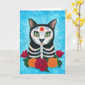 Dag van de Dode Kaart van de Kunst van de Schedel (Gele Bloem)