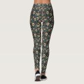 Dag van de dode kartonnen flora suikerschedel leggings (Achterkant)