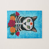 Dag van de dode kat, kunstschild van de suikersche legpuzzel (Horizontaal)