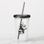 Dag van de dode kattensuikerschedel en vlinder acryl drinkbeker (Achterkant)