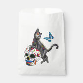 Dag van de dode kattensuikerschedel en vlinder bedankzakje (Voorkant)
