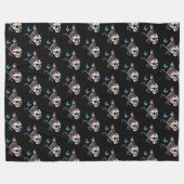 Dag van de dode kattensuikerschedel en vlinder fleece deken (Voorkant (Horizontaal))