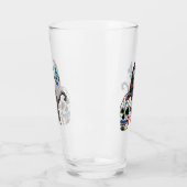 Dag van de dode kattensuikerschedel en vlinder glas (Links)