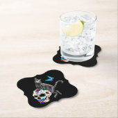 Dag van de dode kattensuikerschedel en vlinder kartonnen onderzetters (Insitu)