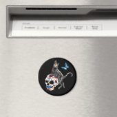 Dag van de dode kattensuikerschedel en vlinder magneet (Insitu (Vaatwasser))