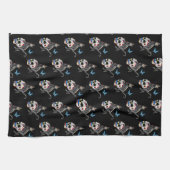 Dag van de dode kattensuikerschedel en vlinder theedoek (Horizontaal)