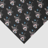 Dag van de dode kattensuikerschedel en vlinder tissuepapier (Detail)