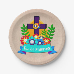 Dag van de dode Kinder sterrenfamilie 7" Papieren Bordje