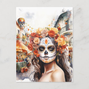 Dag van de Dode La Catrina Briefkaart