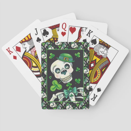 DAG VAN DE DODE LEPRECHAUN, ST. PADDY'S DAY SKULL POKERKAARTEN (Achterkant)