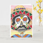 Dag van de dode Mariachi Kaart (Gele Bloem)