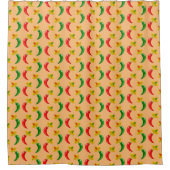 Dag van de Dode Mexicaan Chilis Patterned Douchegordijn (Voorkant)