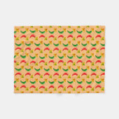 Dag van de Dode Mexicaan Chilis Patterned Fleece Deken (Voorkant (Horizontaal))